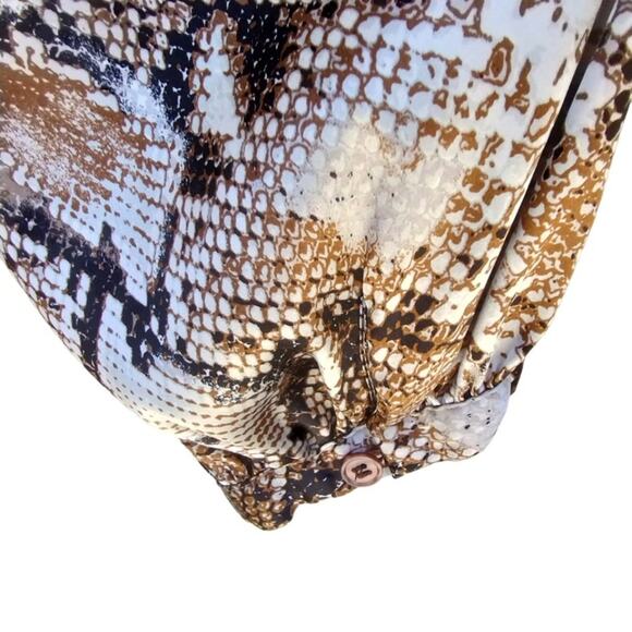 Chico's Satin Snakeskin Animal Print Swing Trapeze Mini Dress/Tunic XL chico's 3 - Picture 6 of 9